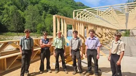 Hurricane Helene tore apart Chimney Rock, North Carolina in 2024. Amish and Mennonite craftsmen from