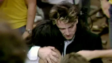 At Live Aid in 1985, Bono spotted a 15-year-old girl being crushed at the front of 72,000 people. Se