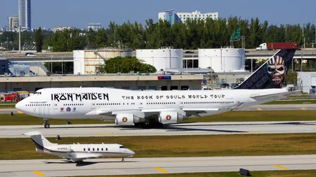 Iron Maiden singer Bruce Dickinson holds a real airline pilot's license. On the 2016 world tour he c