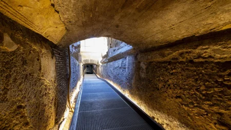 The Colosseum has a hidden underground corridor that Roman emperors used to enter the arena unseen a