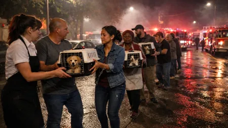 86 Puppies Rescued by Human Chain from Pet Store Fire