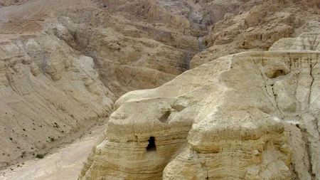 A Bedouin shepherd threw a stone into a cave by the Dead Sea to chase a lost goat. He heard pottery