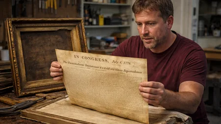 A Man Bought a $4 Painting for the Frame and Found the Declaration of Independence Behind It