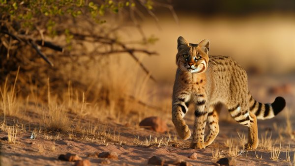 The ancestor of all domestic cats is the African wild cat, which still exists today.
