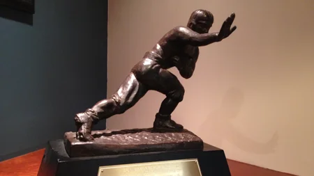 The Heisman Trophy is the bronze statue college football hands its best player every year. The face 