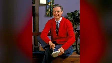 Fred Rogers wore a hand-knitted cardigan in nearly every episode of his show. His mother, Nancy, kni