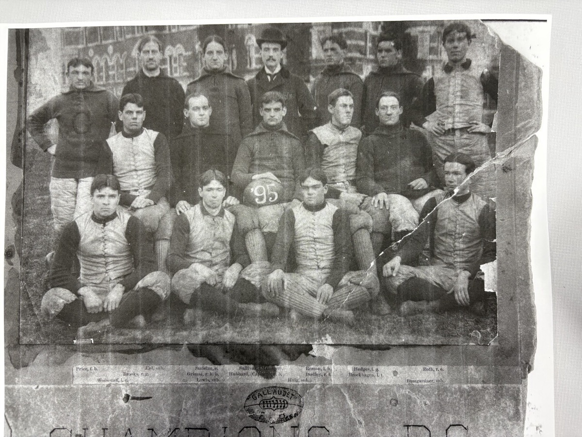 The 1895 Gallaudet football team, with Paul Hubbard listed as captain and quarterback