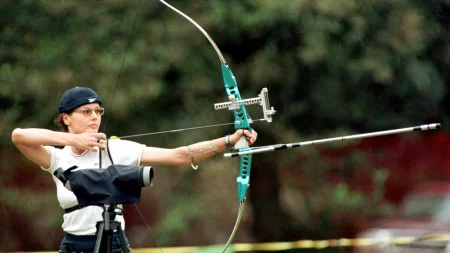Geena Davis picked up a bow at 41 after watching the 1996 Olympics. She had no background in competi