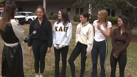 Five University of Georgia Kappa Alpha Theta sisters pulled over on a rural Georgia road on March 15