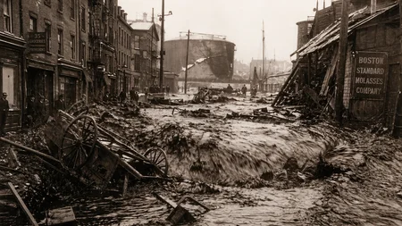 On January 15, 1919, a 50-foot steel tank in Boston's North End burst and released 2.3 million gallo