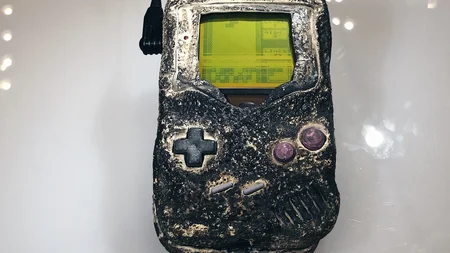 A Nintendo Game Boy survived a barracks bombing in the 1991 Gulf War. The front was charred and the