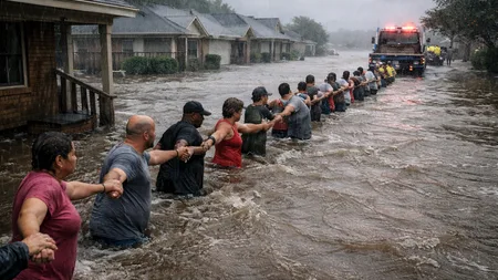 Neighbors Formed a Human Chain to Get a Pregnant Woman Through Floodwater