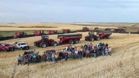 Lane Unhjem's combine caught fire during harvest. Fighting it triggered a massive heart attack, and 