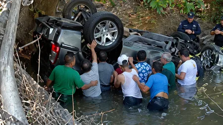 When a speeding GMC truck crashed through a bridge fence and plunged upside down into Utah's Jordan