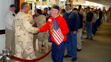 A small group of retirees in Bangor, Maine has met every troop flight through the airport since 1991