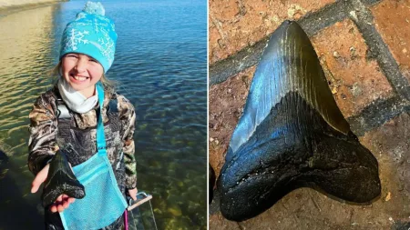 A 9-year-old found a 15-million-year-old megalodon tooth on Christmas morning. She wants to be a pal