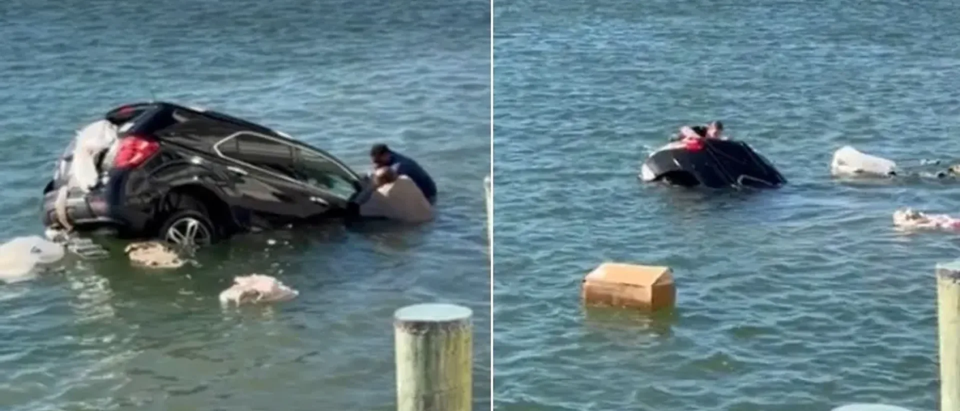 Navy Rescue Swimmer Saves Woman from Sinking SUV