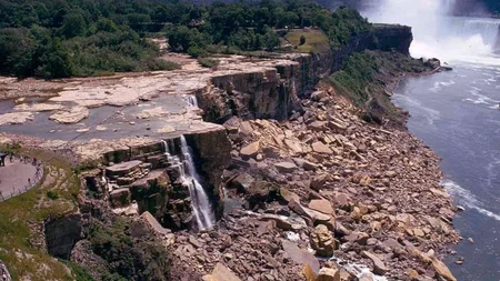 They turned Niagara Falls off. In 1969, the U.S. Army Corps of Engineers dumped 28,000 tons of rock 