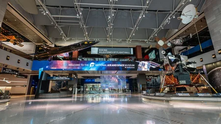 The Smithsonian National Air and Space Museum opened without scissors. On July 1, 1976, NASA beamed 