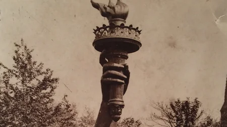 The Statue of Liberty once had no body. For six years, just her arm and torch stood in Madison Squar