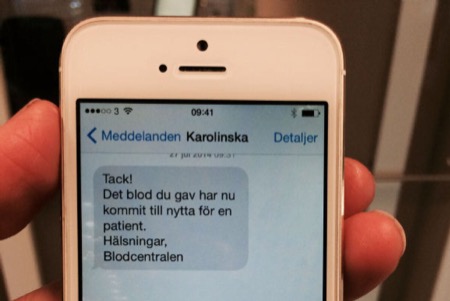 Sweden's Blood Donor Text Message System