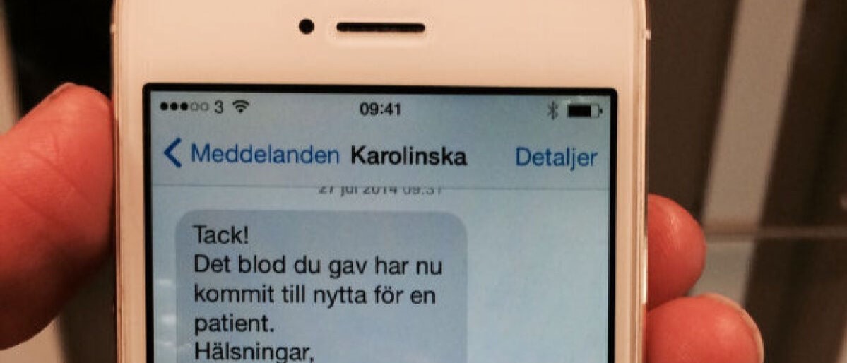 Sweden's Blood Donor Text Message System
