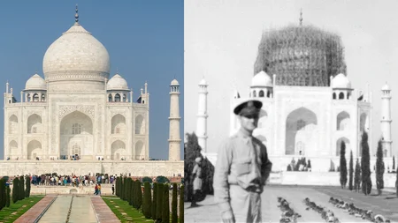 The Taj Mahal was disguised three times to protect it from bombers. In 1942, British engineers wrapp