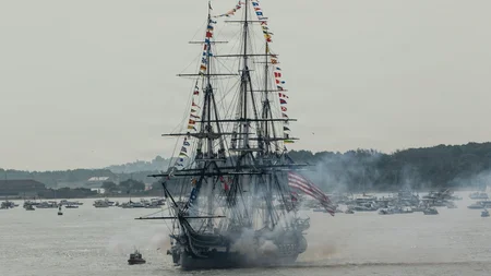 USS Constitution just led more than 50 tall ships into Boston Harbor. She's 228 years old, and still