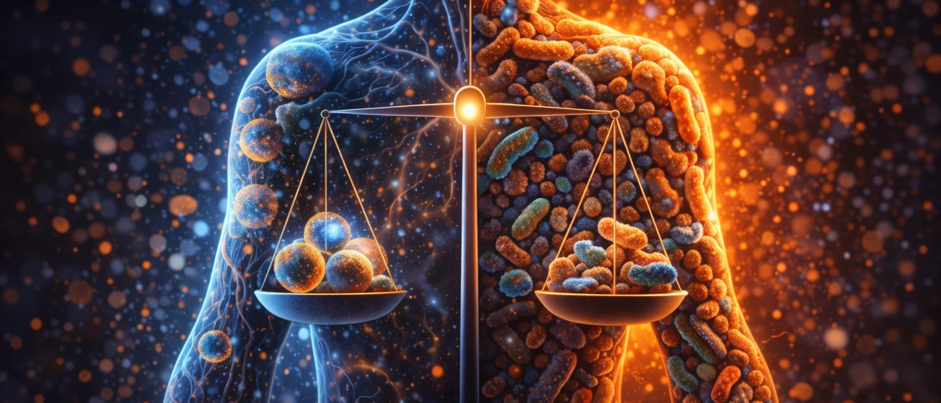 You have roughly equal numbers of bacterial and human cells...