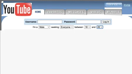 YouTube launched on Valentine's Day 2005 as a video dating site. The slogan was 'Tune In, Hook Up.' 